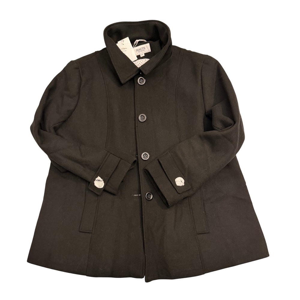 Haute Edition Women Black Wool Blend Button Front Coat Jacket Size‎ 2X